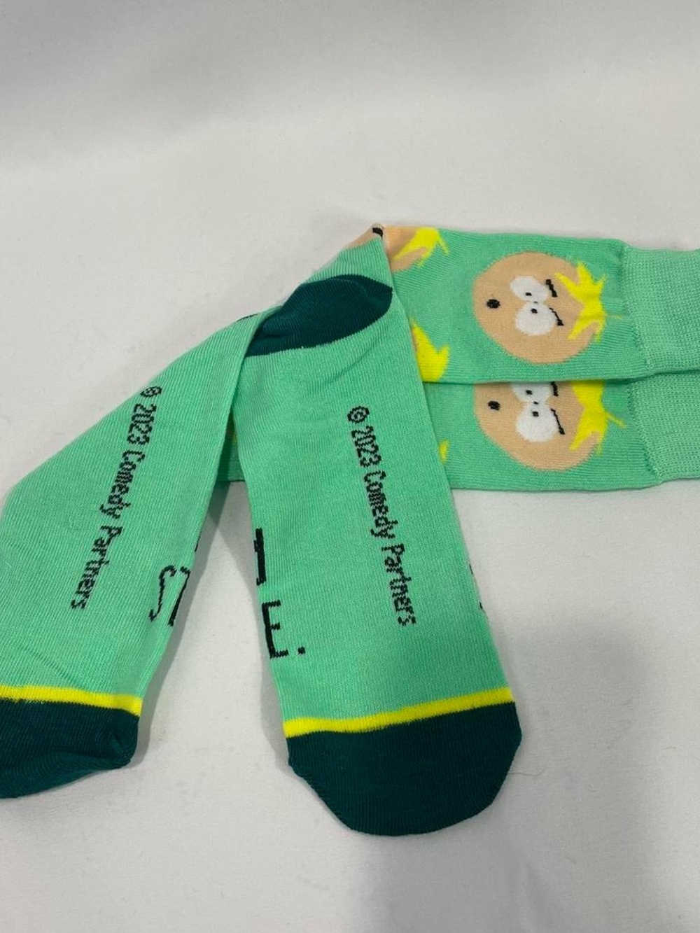 Mint Green Novelty Socks with Cartoon Face
